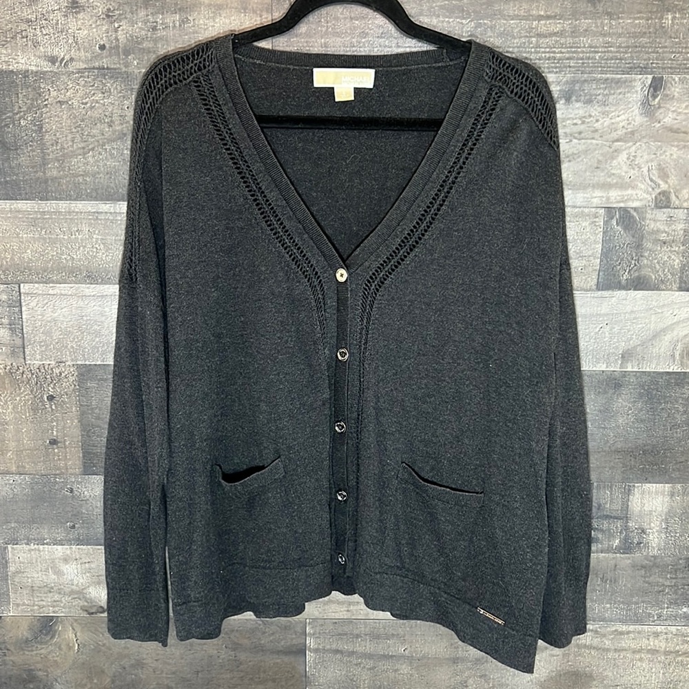 Gray V-Neck Cardigan Michael Michael Kors Sweater